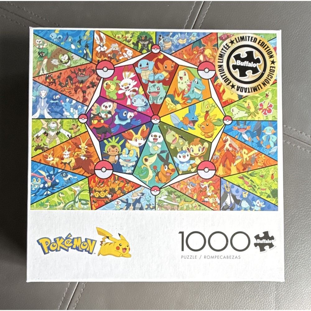 Pokemon Limited Edition 1000-Piece Jigsaw Puzzle 2022 Buffalo Made in USA NWT